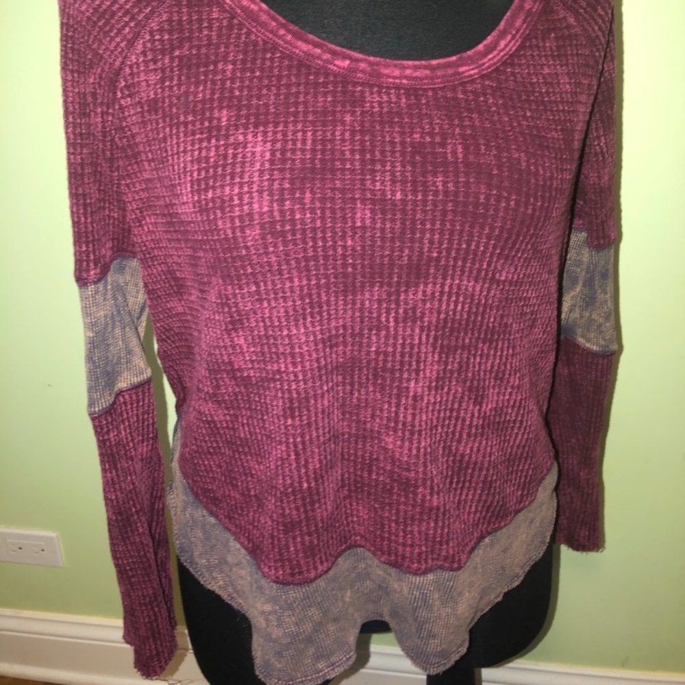 Free People Acid Washed Purple Long Sleeve